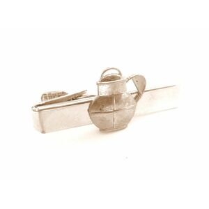 Vintage Men's Tie Clip Clasp*Balfour Jug Pitcher Canteen Silver Tone Jewelry